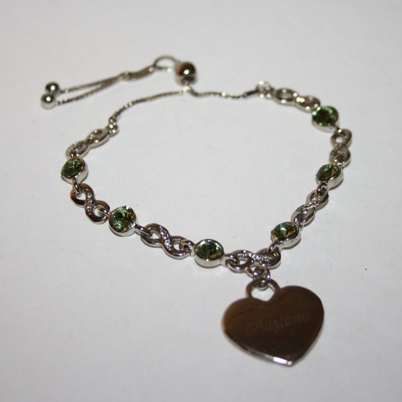 Beautiful silver and peridot bolo style bracelet Adriana one size - Picture 2 of 4